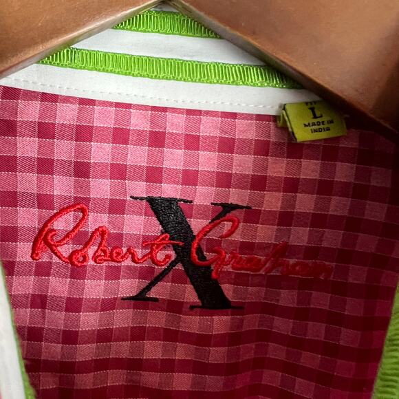 Robert Graham Checker Flip Cuff Button Up Shirt Long Sleeve - L - Picture 7 of 7